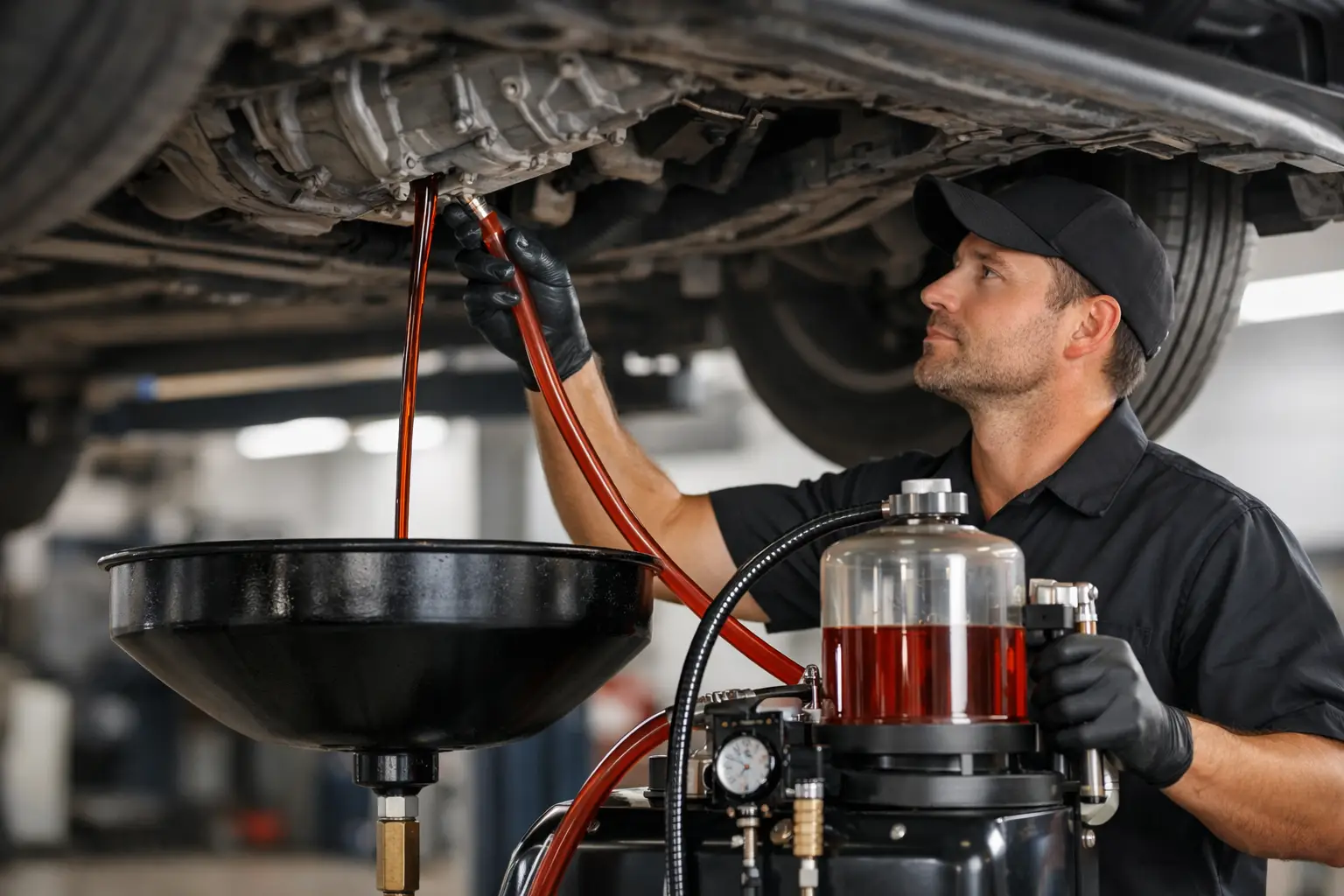Treinamento para troca de óleo de câmbio automático
