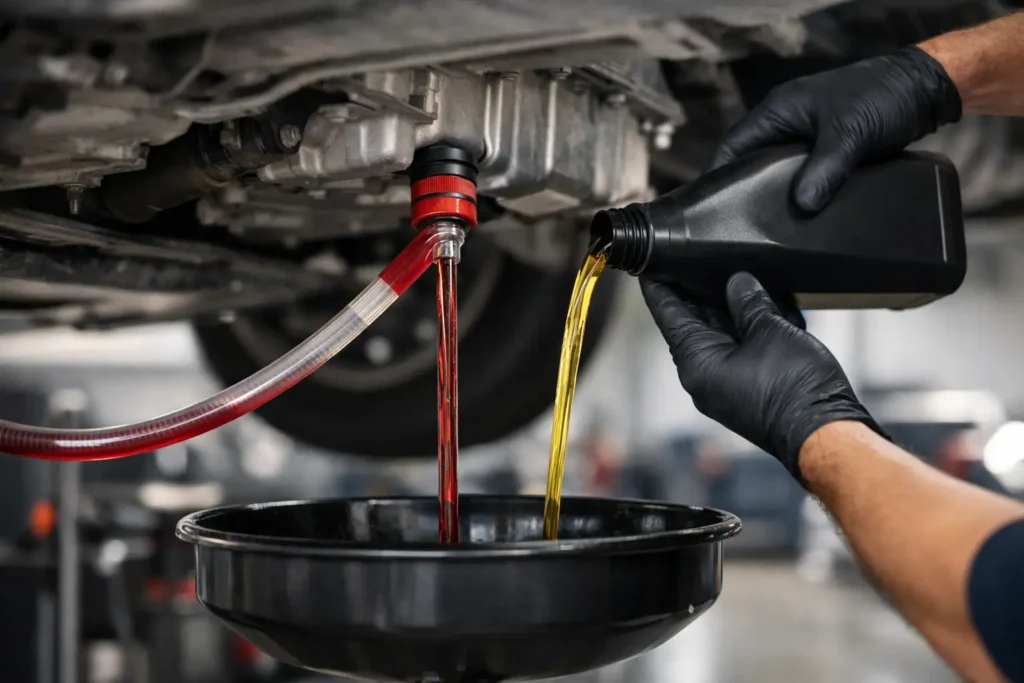 Troca de óleo de câmbio automático sem sujeira